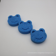 Blue Frog Shape Wet Kids Cellulose Bath Sponge